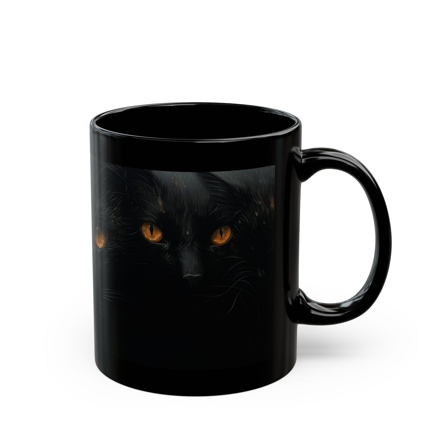 Schwarze Katzen beobachten dich - 11oz schwarze Tasse