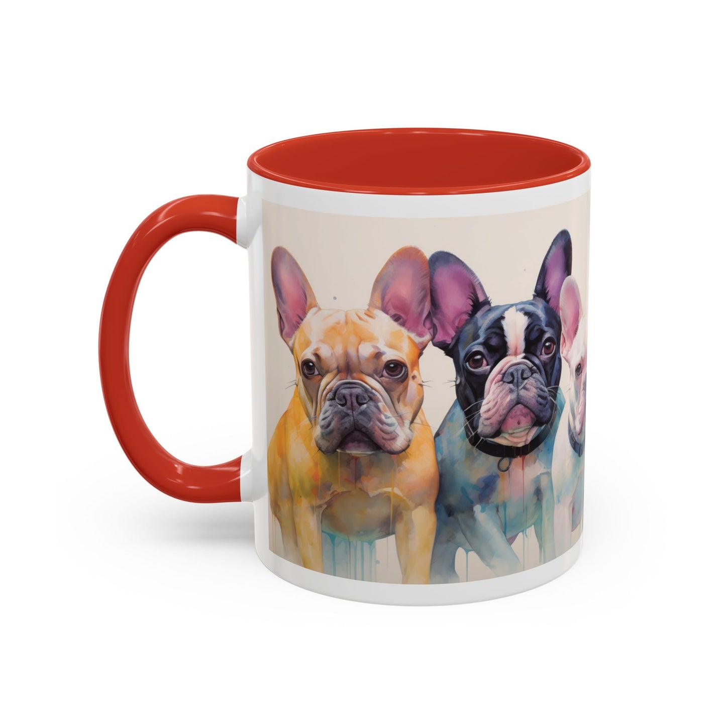 Kaffeetasse mit französischer Bulldogge im Aquarell-Stil, 312 ml