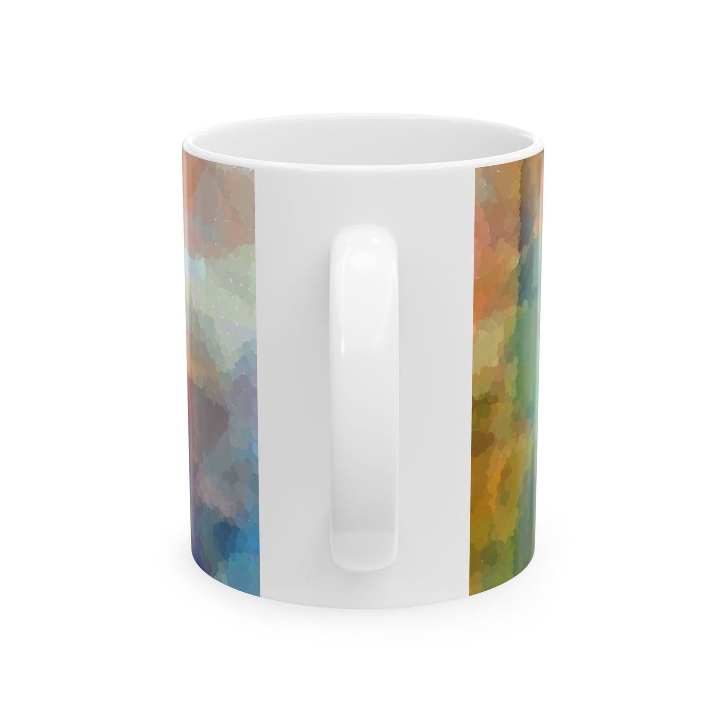 Keramiktasse mit abstrakten Farbkreisen, 312 ml