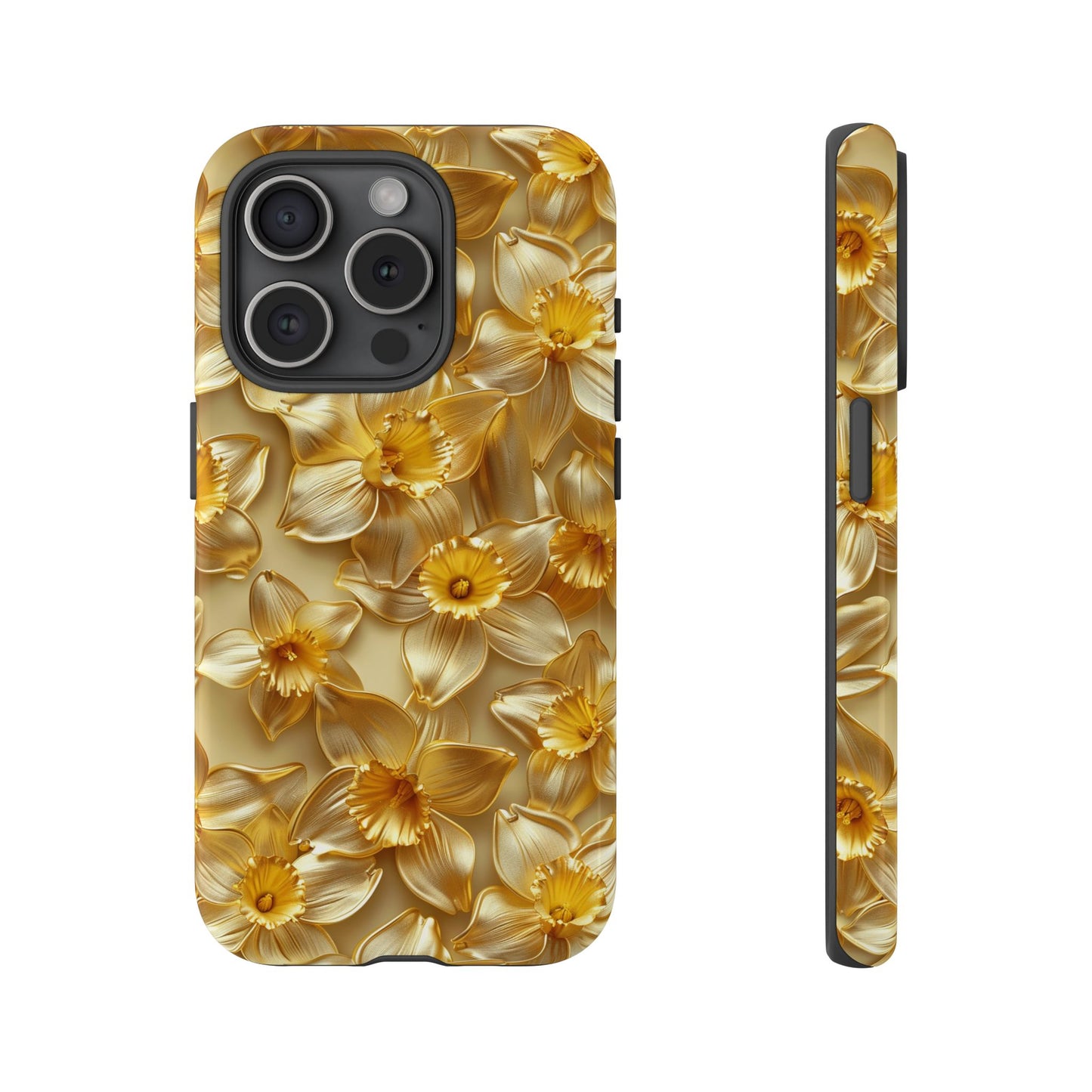 Goldene Narzissen Handyhülle, Robuste Hüllen, Florale iPhone Galaxy Hülle, Schutz