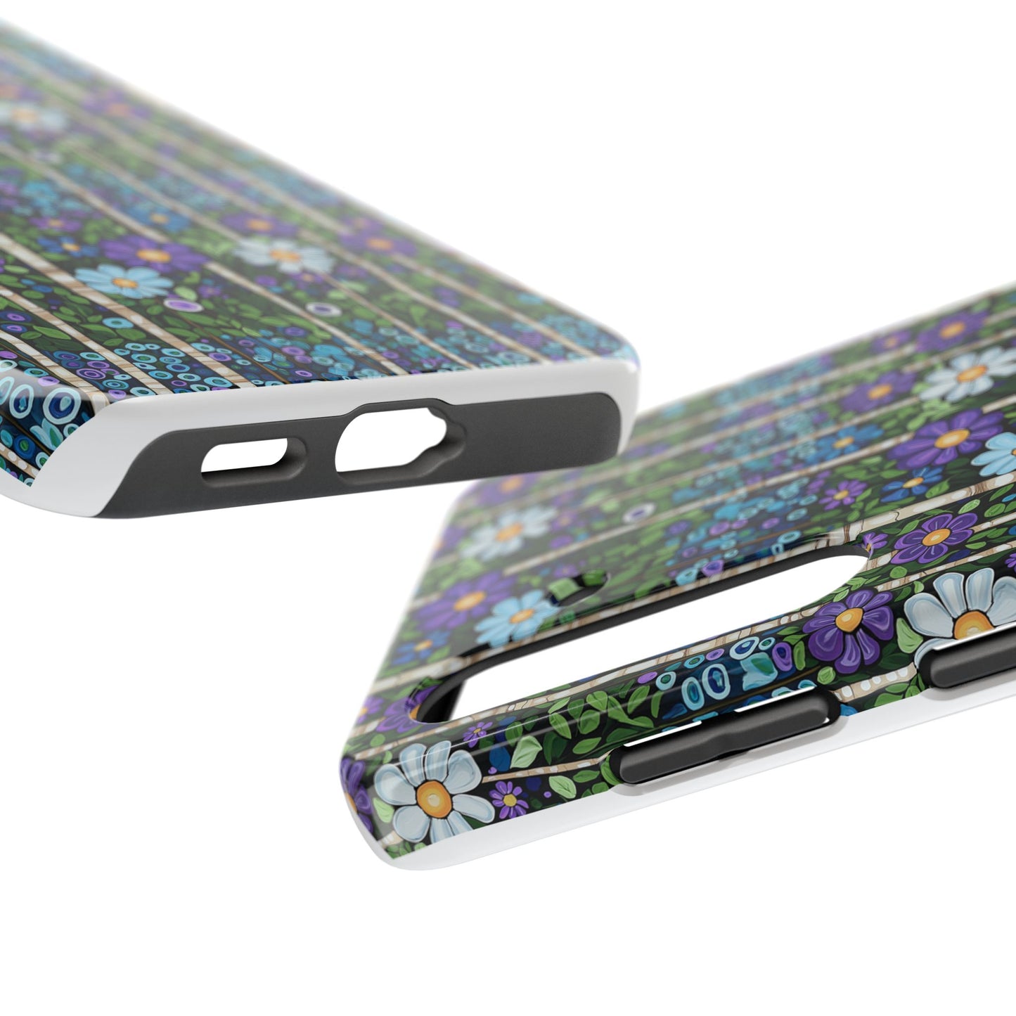 Robuste Handyhüllen mit Blumenmotiv, bunte Blumen, Schutz für iPhone Galaxy, Hartschale