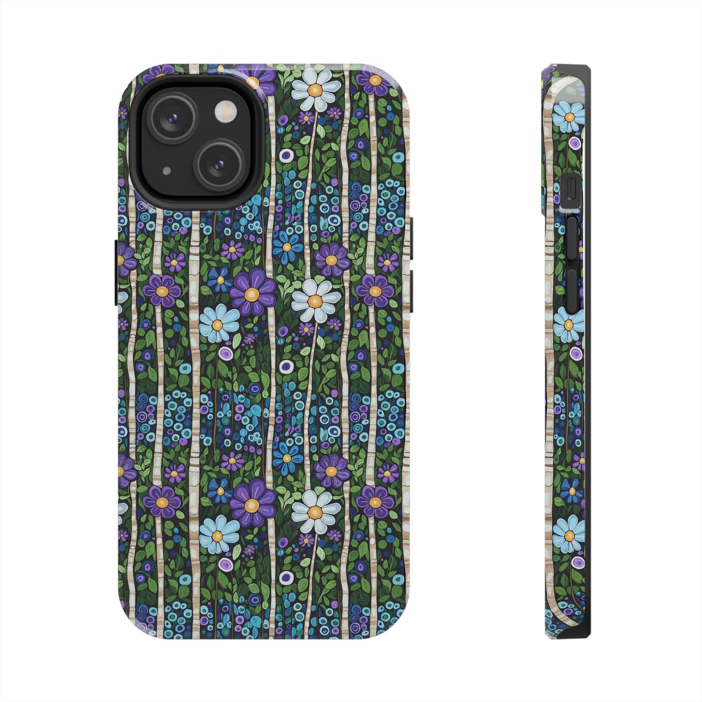 Robuste Handyhüllen mit Blumenmotiv, bunte Blumen, Schutz für iPhone Galaxy, Hartschale