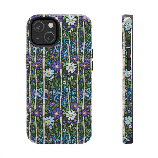 Robuste Handyhüllen mit Blumenmotiv, bunte Blumen, Schutz für iPhone Galaxy, Hartschale