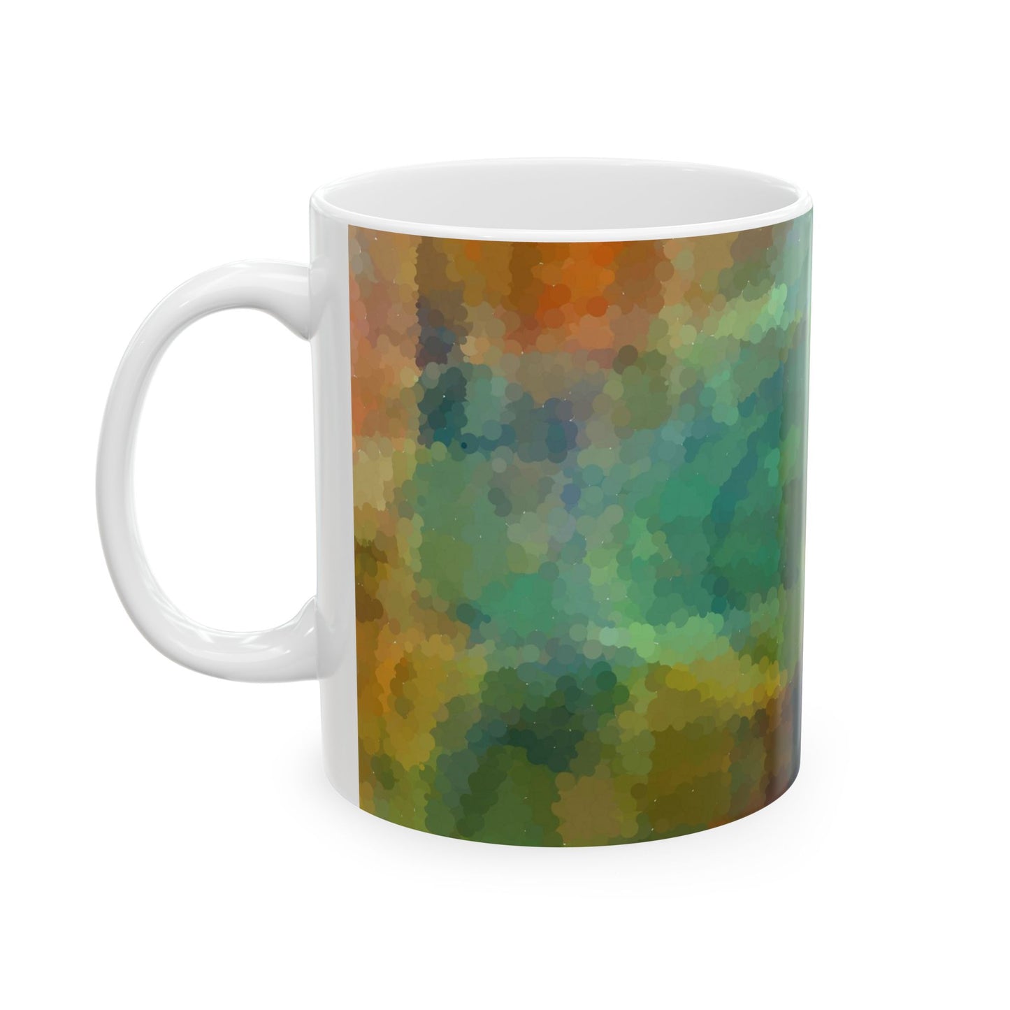 Keramiktasse mit abstrakten Farbkreisen, 312 ml