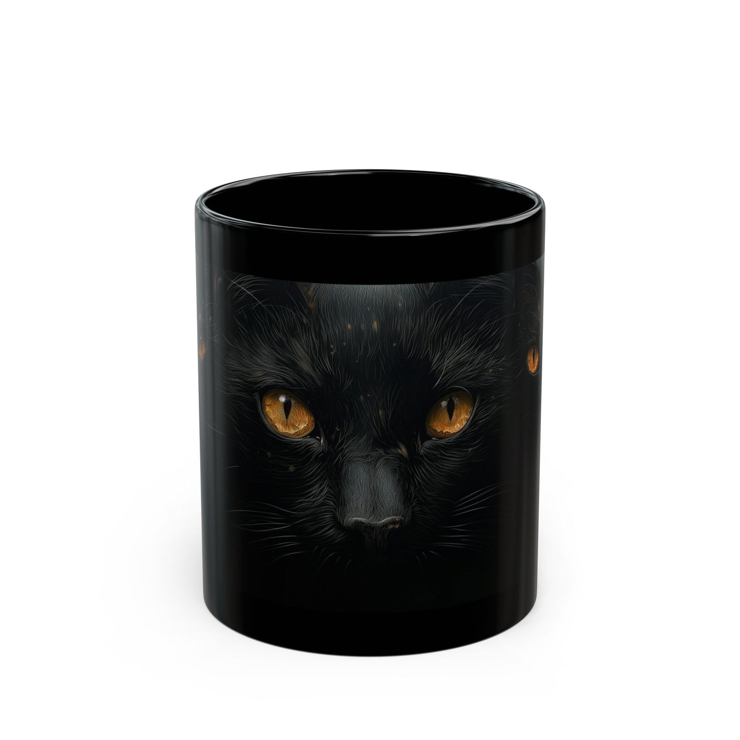 Schwarze Katzen beobachten dich - 11oz schwarze Tasse