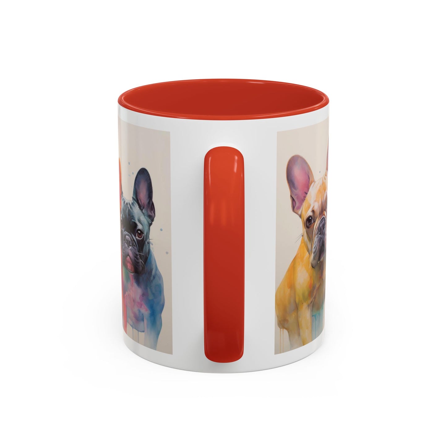 Kaffeetasse mit französischer Bulldogge im Aquarell-Stil, 312 ml