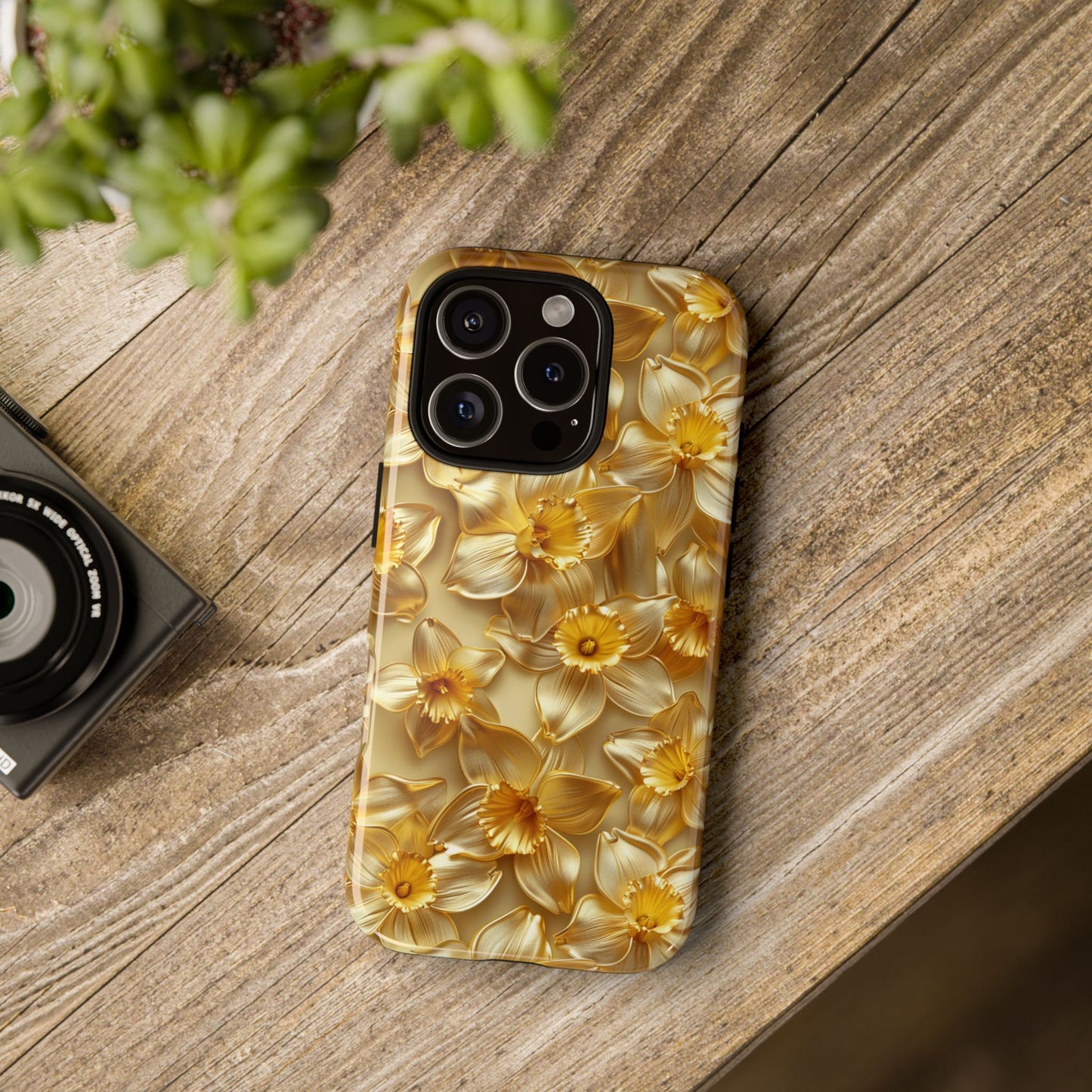 Goldene Narzissen Handyhülle, Robuste Hüllen, Florale iPhone Galaxy Hülle, Schutz