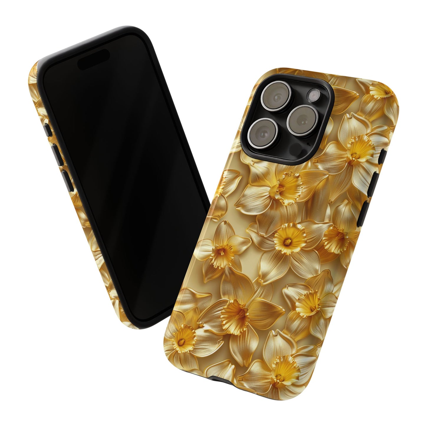 Goldene Narzissen Handyhülle, Robuste Hüllen, Florale iPhone Galaxy Hülle, Schutz
