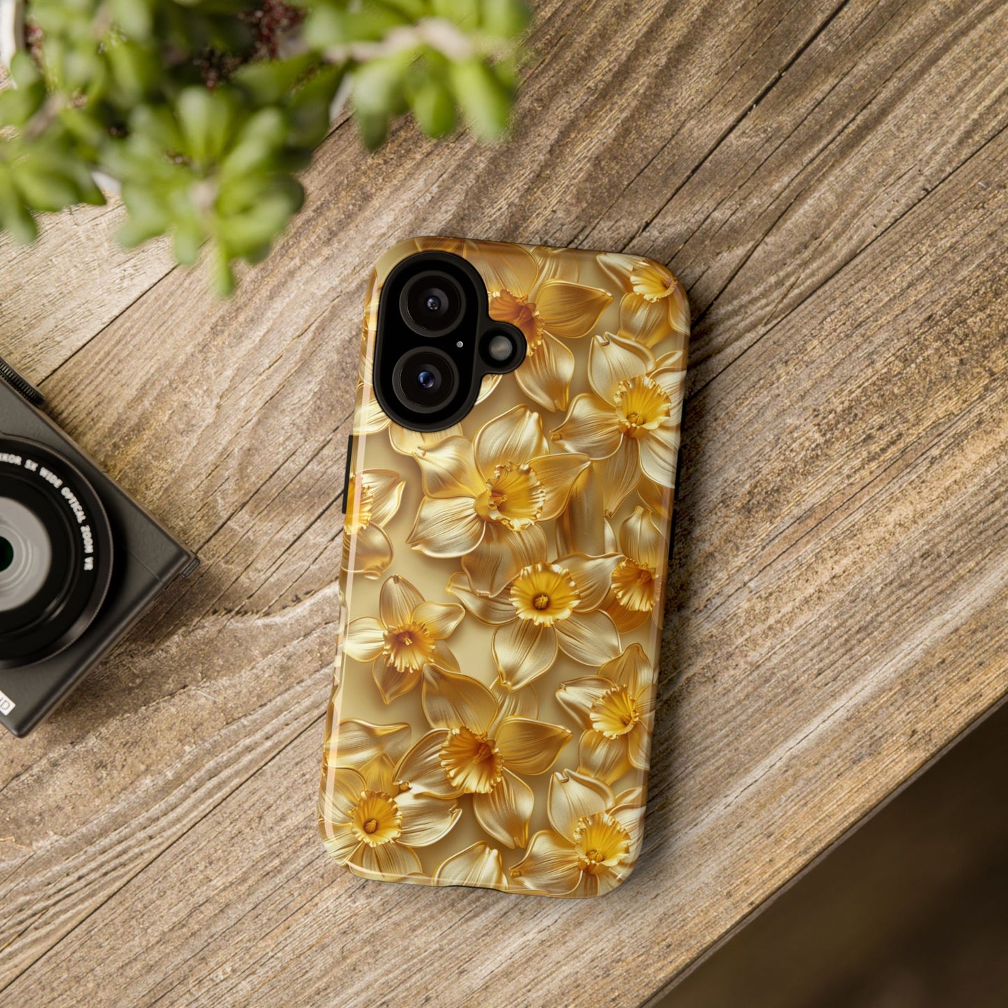 Goldene Narzissen Handyhülle, Robuste Hüllen, Florale iPhone Galaxy Hülle, Schutz