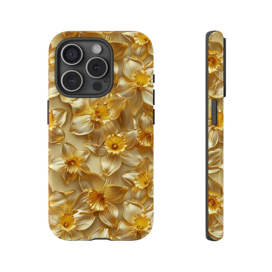 Golden Daffodils Phone Case, Tough Cases, Floral iPhone Galaxy Cover, Protective