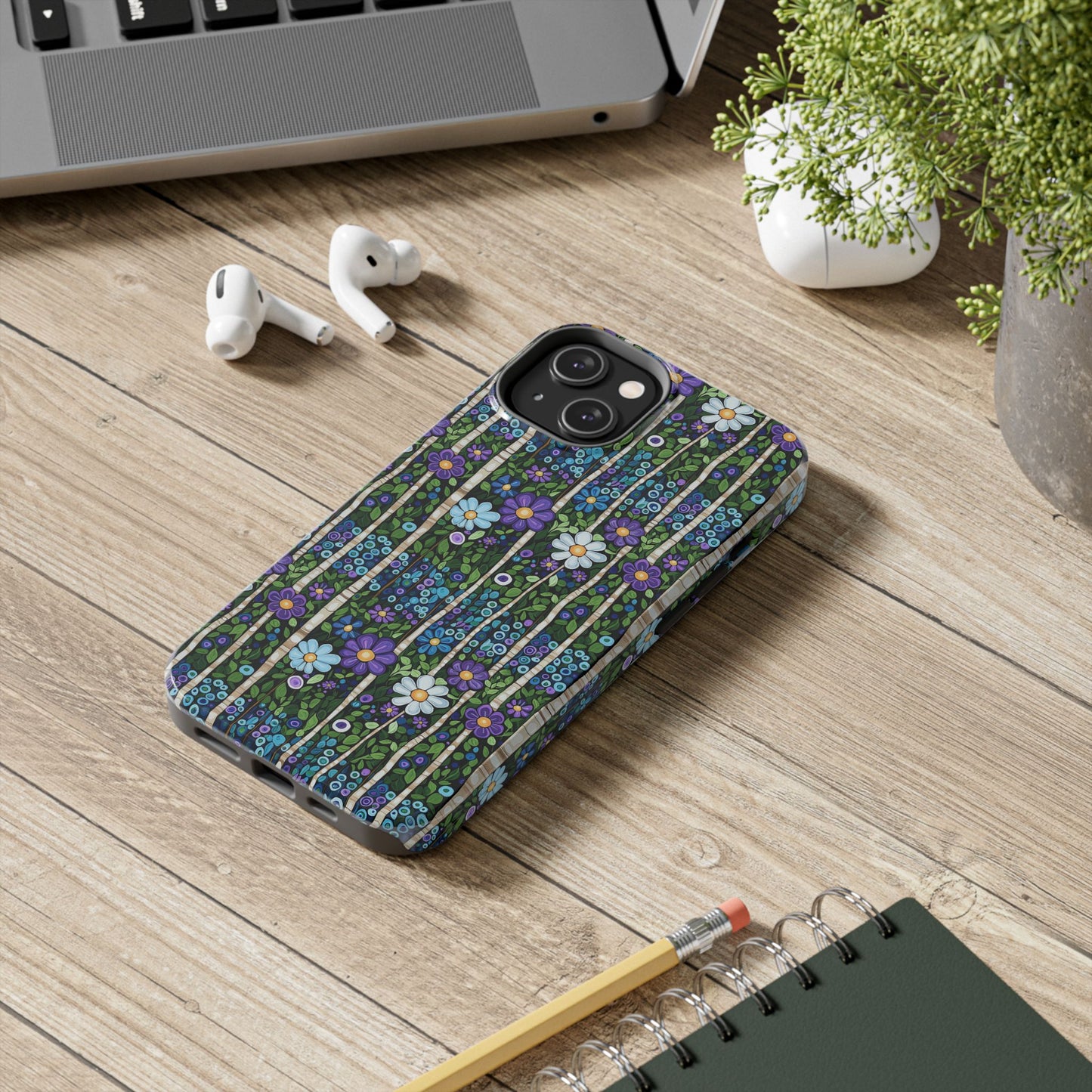 Floral Tough Phone Cases, Colorful Flowers, iPhone Galaxy Protection, Hard Shell