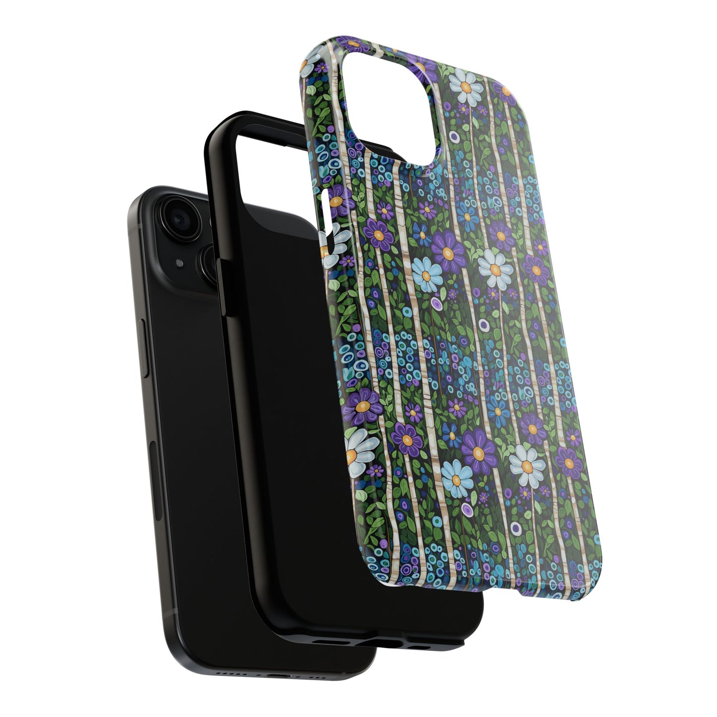 Floral Tough Phone Cases, Colorful Flowers, iPhone Galaxy Protection, Hard Shell